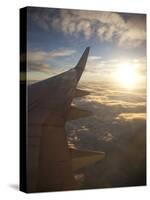 View from Window of Boeing 737-800 En Route from Australia to New Zealand at Sunset, Australia, Pac-Nick Servian-Stretched Canvas