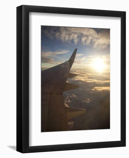 View from Window of Boeing 737-800 En Route from Australia to New Zealand at Sunset, Australia, Pac-Nick Servian-Framed Photographic Print