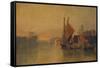 View from Yarmouth Bridge, Norfolk, Looking towards Breydon, Just after Sunset, c1823-John Sell Cotman-Framed Stretched Canvas