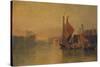 View from Yarmouth Bridge, Norfolk, Looking towards Breydon, Just after Sunset, c1823-John Sell Cotman-Stretched Canvas