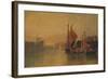 View from Yarmouth Bridge, Norfolk, Looking towards Breydon, Just after Sunset, c1823-John Sell Cotman-Framed Giclee Print