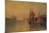 View from Yarmouth Bridge, Norfolk, Looking towards Breydon, Just after Sunset, c1823-John Sell Cotman-Mounted Giclee Print