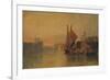 View from Yarmouth Bridge, Norfolk, Looking towards Breydon, Just after Sunset, c1823-John Sell Cotman-Framed Giclee Print