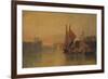 View from Yarmouth Bridge, Norfolk, Looking towards Breydon, Just after Sunset, c1823-John Sell Cotman-Framed Giclee Print