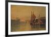 View from Yarmouth Bridge, Norfolk, Looking towards Breydon, Just after Sunset, c1823-John Sell Cotman-Framed Giclee Print
