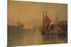 View from Yarmouth Bridge, Norfolk, Looking towards Breydon, Just after Sunset, c1823-John Sell Cotman-Mounted Giclee Print