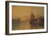 View from Yarmouth Bridge, Norfolk, Looking towards Breydon, Just after Sunset, c1823-John Sell Cotman-Framed Premium Giclee Print