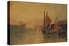 View from Yarmouth Bridge, Norfolk, Looking towards Breydon, Just after Sunset, c1823-John Sell Cotman-Stretched Canvas