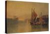 View from Yarmouth Bridge, Norfolk, Looking towards Breydon, Just after Sunset, c1823-John Sell Cotman-Stretched Canvas