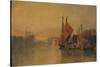 View from Yarmouth Bridge, Norfolk, Looking towards Breydon, Just after Sunset, c1823-John Sell Cotman-Stretched Canvas