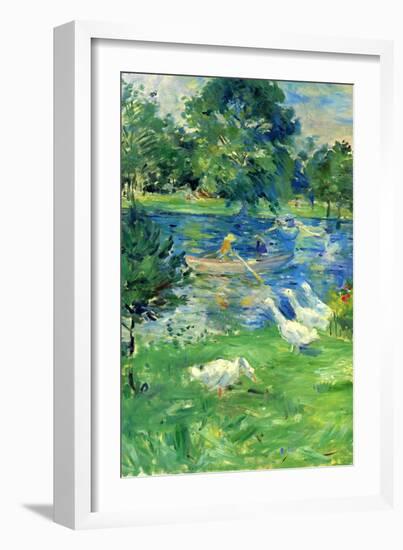 View In Bologne-Berthe Morisot-Framed Art Print