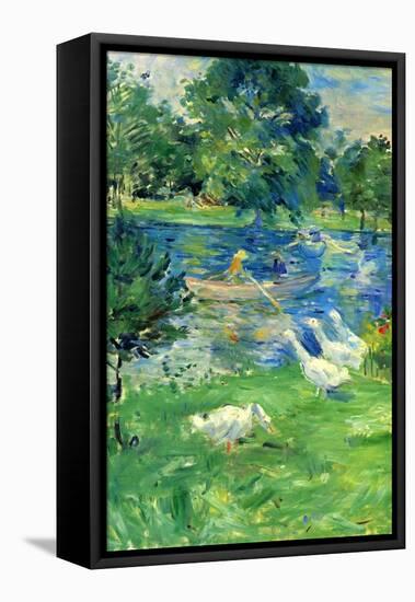 View In Bologne-Berthe Morisot-Framed Stretched Canvas