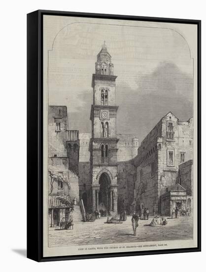 View in Gaeta, with the Church of St Erasmus-Samuel Read-Framed Stretched Canvas