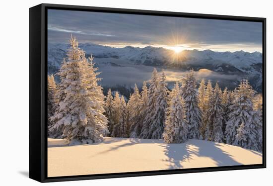 View in Hohe Tauern of the Kreuzkogel, Dorfgastein, Gasteinertal, Salzburg, Austria-Rainer Mirau-Framed Stretched Canvas