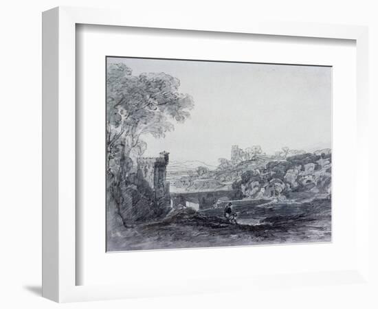 View in Italy (Drawing)-Sir Augustus Wall Callcott-Framed Giclee Print