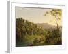 View in Matlock Dale, Looking Towards Black Rock Escarpment, C.1780-5-Joseph Wright of Derby-Framed Giclee Print