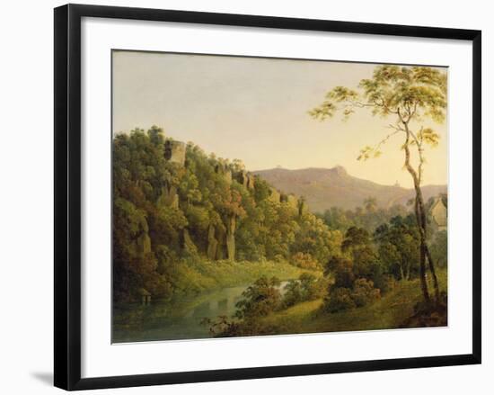 View in Matlock Dale, Looking Towards Black Rock Escarpment, C.1780-5-Joseph Wright of Derby-Framed Giclee Print