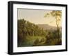 View in Matlock Dale, Looking Towards Black Rock Escarpment, C.1780-5-Joseph Wright of Derby-Framed Giclee Print