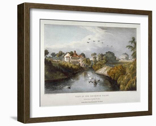 View in Regent's Park, St Marylebone, London, C1830-Thomas Mann Baynes-Framed Giclee Print