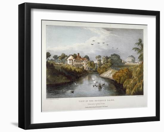 View in Regent's Park, St Marylebone, London, C1830-Thomas Mann Baynes-Framed Giclee Print