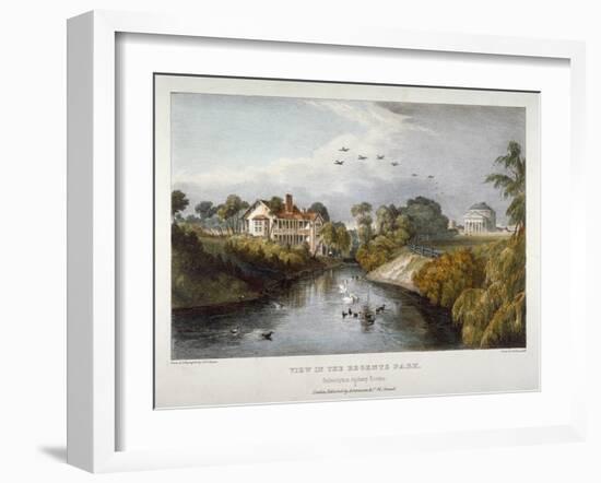 View in Regent's Park, St Marylebone, London, C1830-Thomas Mann Baynes-Framed Giclee Print