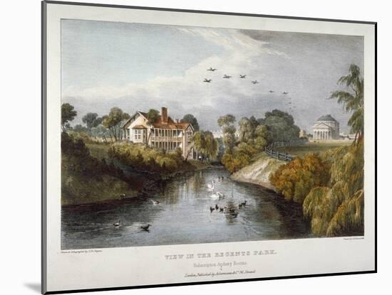 View in Regent's Park, St Marylebone, London, C1830-Thomas Mann Baynes-Mounted Giclee Print