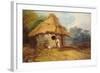 View in Southern India, with a Warrior Outside His Hut, C.1815-George Chinnery-Framed Giclee Print