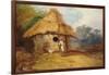 View in Southern India, with a Warrior Outside His Hut, C.1815-George Chinnery-Framed Giclee Print