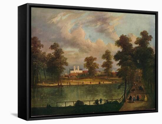 View in St. Jamess Park Showing Rosamonds Pond, 1840-William Hogarth-Framed Stretched Canvas