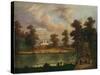 View in St. Jamess Park Showing Rosamonds Pond, 1840-William Hogarth-Stretched Canvas