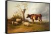 View in Stour Valley with Cow-Thomas Sidney Cooper-Framed Stretched Canvas