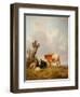 View in Stour Valley with Two Cows-Thomas Sidney Cooper-Framed Giclee Print