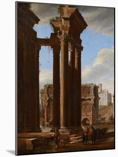 View in the Roman Forum, 1615-Codazzi & Cerquozzi-Mounted Giclee Print