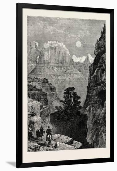 View in Utah: Temple of the Virgin Mu-Koon-Tu-Weap Valley, USA, 1870S-null-Framed Giclee Print