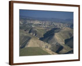 View in Winter with Typical Hills in Foreground and Alon Settlement Beyond, Judean Desert, Israel-Eitan Simanor-Framed Photographic Print