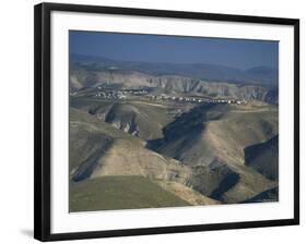View in Winter with Typical Hills in Foreground and Alon Settlement Beyond, Judean Desert, Israel-Eitan Simanor-Framed Photographic Print