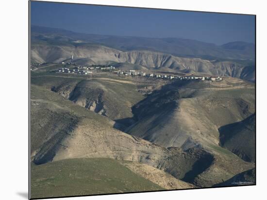 View in Winter with Typical Hills in Foreground and Alon Settlement Beyond, Judean Desert, Israel-Eitan Simanor-Mounted Photographic Print