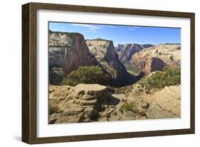 View into Zion Canyon from Trail to Observation Point-Eleanor Scriven-Framed Photographic Print