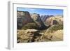 View into Zion Canyon from Trail to Observation Point-Eleanor Scriven-Framed Photographic Print