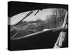 View Looking at the Railroad Tracks from the Front Window of the Train-Peter Stackpole-Stretched Canvas