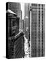 View Looking Down Past the Top of the Federal Reserve Building at Pedestrians on Nassau Street-Andreas Feininger-Stretched Canvas