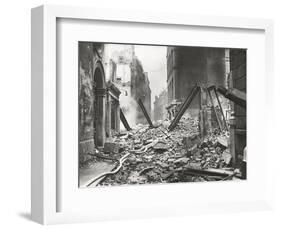 View Looking South Down Walbrook after an Air Raid, City of London, World War II, 1941-null-Framed Photographic Print