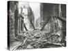 View Looking South Down Walbrook after an Air Raid, City of London, World War II, 1941-null-Stretched Canvas