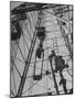 View Looking Up Derrick During Oil Drilling Operations Off Louisiana Coast-Margaret Bourke-White-Mounted Photographic Print