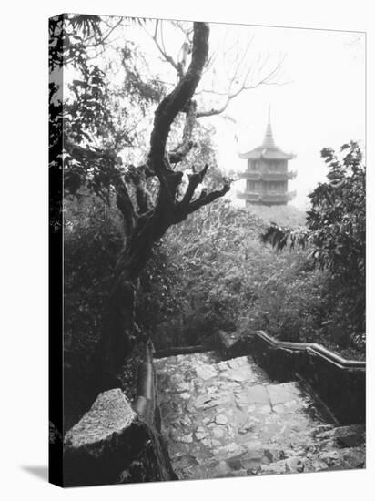 View Marble Mountain, Temple, Danang-Walter Bibikow-Stretched Canvas