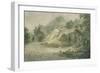 View Near Halifax. a Pathway with Cottage on a Slope-James Bourne-Framed Giclee Print