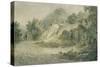 View Near Halifax. a Pathway with Cottage on a Slope-James Bourne-Stretched Canvas