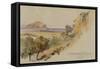 View Near Palermo, 1847 (Pen and Ink with W/C over Pencil on Paper)-Edward Lear-Framed Stretched Canvas