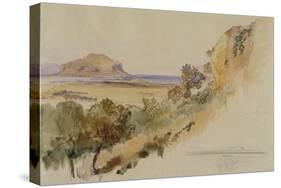 View Near Palermo, 1847 (Pen and Ink with W/C over Pencil on Paper)-Edward Lear-Stretched Canvas