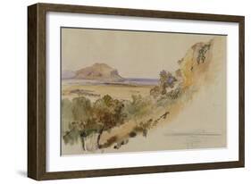 View Near Palermo, 1847 (Pen and Ink with W/C over Pencil on Paper)-Edward Lear-Framed Giclee Print